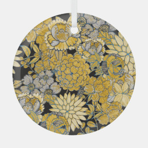 Ethnic Floral: Creative Paisley Texture. Glass Ornament