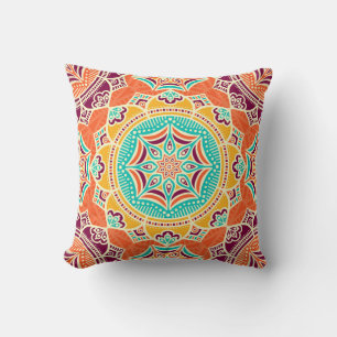 Ethnic Floral: Enchanting Seamless Design. Throw Pillow