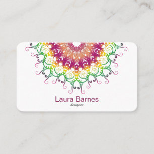 Ethnic floral mandala. business card