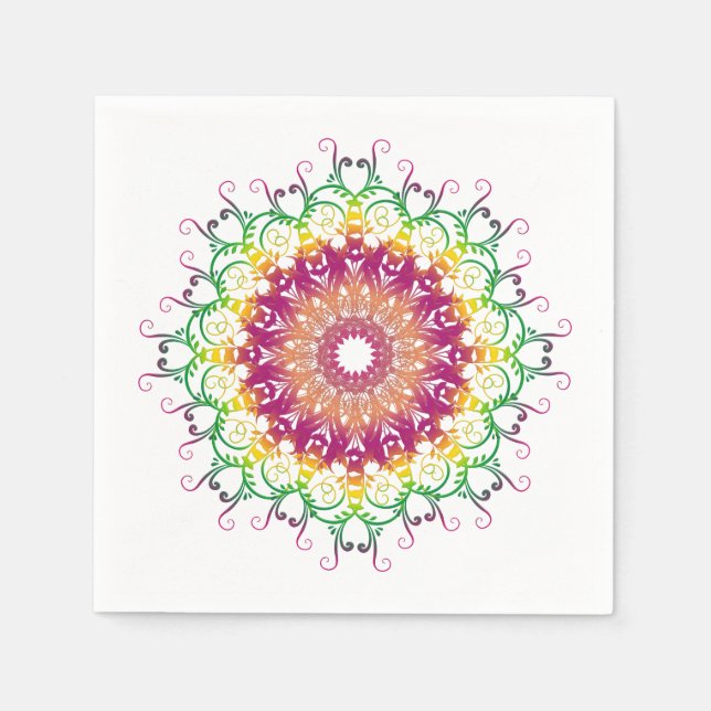 Ethnic floral mandala. napkin (Front)