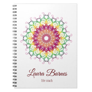 Ethnic floral mandala. notebook