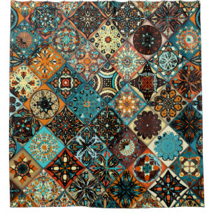 Ethnic floral mandala seamless pattern. Colourful 