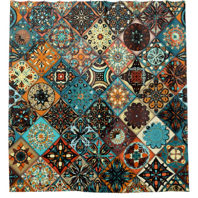 Ethnic floral mandala seamless pattern. Colourful  (Front)