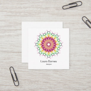 Ethnic floral mandala. square business card
