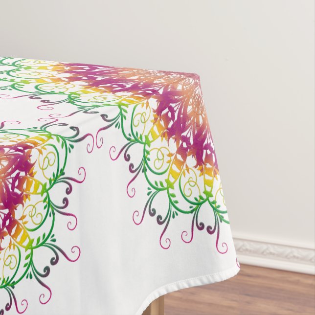 Ethnic floral  mandala tablecloth (In Situ)