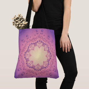 Ethnic floral mandala tote bag