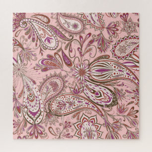 Ethnic Floral: Oriental Paisley Design. Jigsaw Puzzle