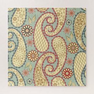 Ethnic floral, paisley vintage style. jigsaw puzzle