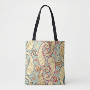 Ethnic floral, paisley vintage style. tote bag