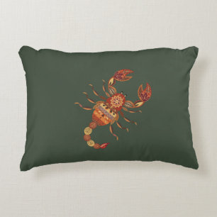 Ethnic Floral Scorpion Accent Pillow