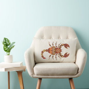 Ethnic Floral Scorpion Lumbar Pillow