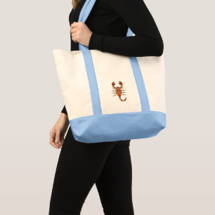 Ethnic Floral Scorpion Tote Bag