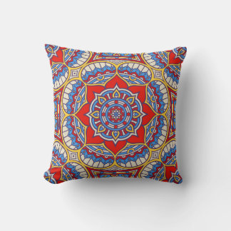 Ethnic floral, seamless bohemian pattern. throw pillow