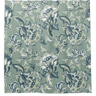ethnic floral seamless pattern. folkloric batik or