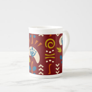 Ethnic Folk Floral Pattern Bone China Mug