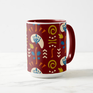 Ethnic Folk Floral Pattern Mug