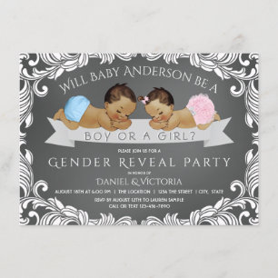 Ethnic Gender Reveal Baby Shower Invitation