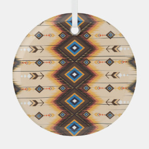 Ethnic geometric: abstract pattern design. glass ornament