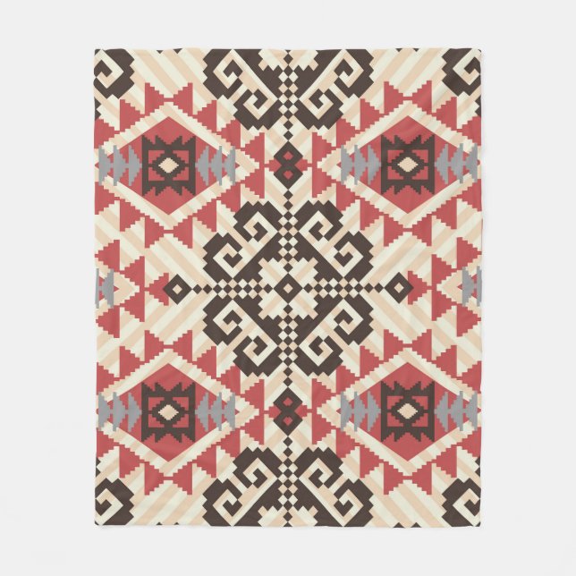 Ethnic Geometric: Abstract Seamless Fleece Blanket (Front)