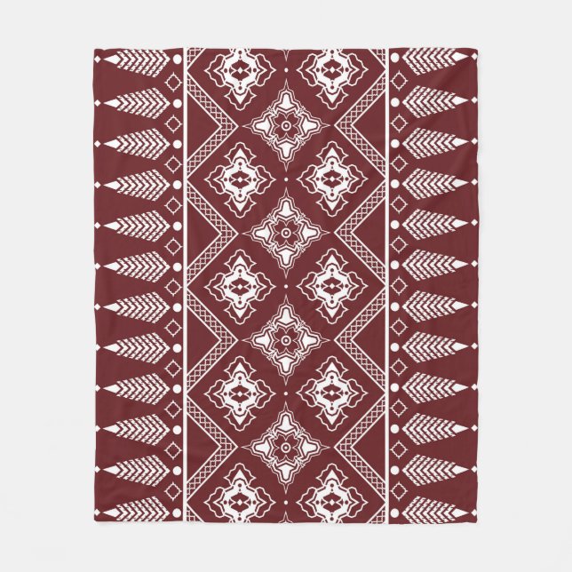Ethnic Geometric Asian Style Pattern Fleece Blanket (Front)