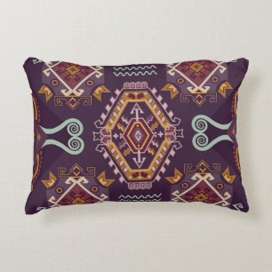 Ethnic Geometric Colourful Seamless Design Accent Pillow