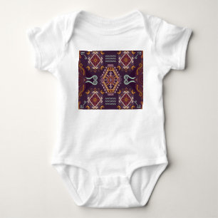 Ethnic Geometric Colourful Seamless Design Baby Bodysuit