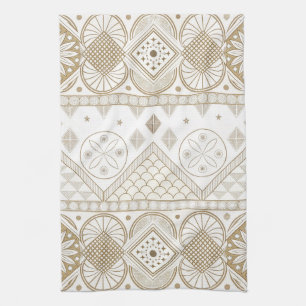 Ethnic Geometric Floral Tribal Seamless Pattern 2 Kitchen Towel