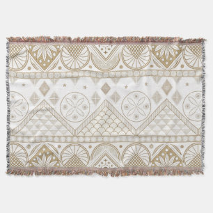 Ethnic Geometric Floral Tribal Seamless Pattern 2 Throw Blanket