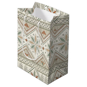 Ethnic Geometric Floral Tribal Seamless Pattern Medium Gift Bag