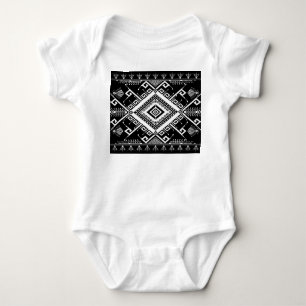 Ethnic geometric Indian border, abstract. Baby Bodysuit