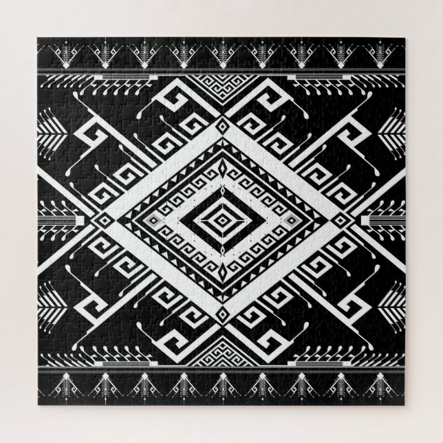 Ethnic geometric Indian border, abstract. Jigsaw Puzzle (Vertical)