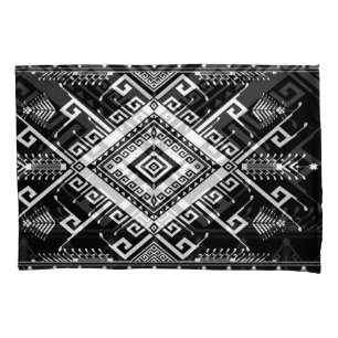 Ethnic geometric Indian border, abstract. Pillowcase