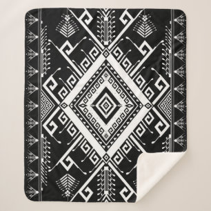 Ethnic geometric Indian border, abstract. Sherpa Blanket