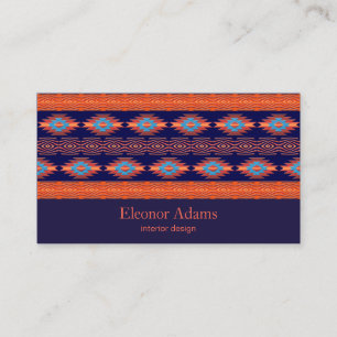 Ethnic  geometric navajo pattern. business card