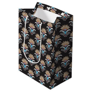 ethnic geometric paisley floral seamless pattern medium gift bag