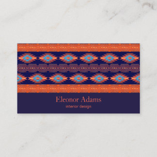 Ethnic geometric pattern. business card