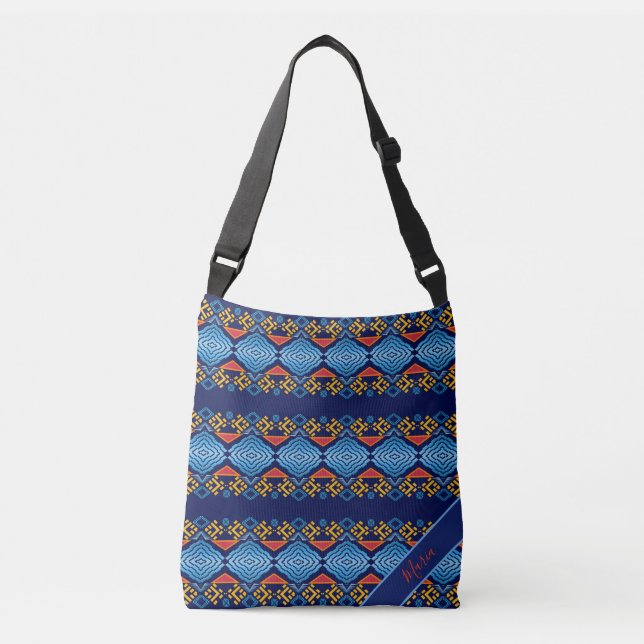 Ethnic Geometric pattern.monogram Crossbody Bag (Front)