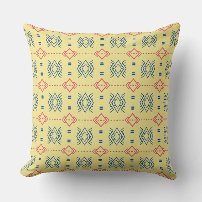 Ethnic Geometric Pattern Throw Pillow (Front)