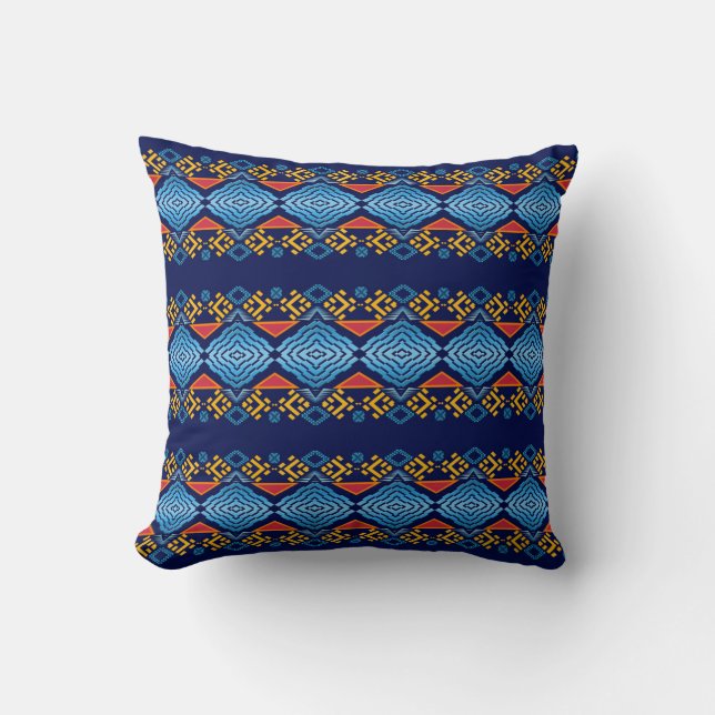Ethnic geometric pattern. throw pillow (Front)