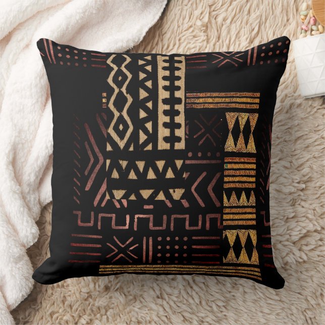 Ethnic Geometric Patterns: Throw Pillow (Blanket)