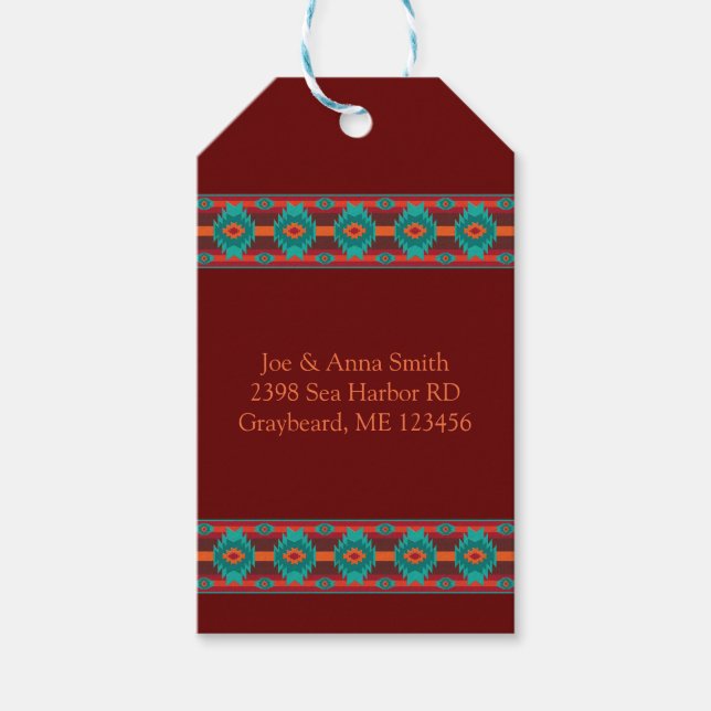 Ethnic Geometric Southwest Native  Gift Tags (Front)