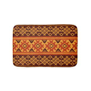 Ethnic geometric, traditional folk pattern. bath mat