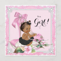 Ethnic Girl Pearl High Heel Shoe Baby Shower