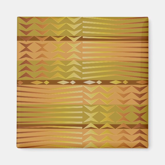 Ethnic golden african geometric pattern. magnet (Front)