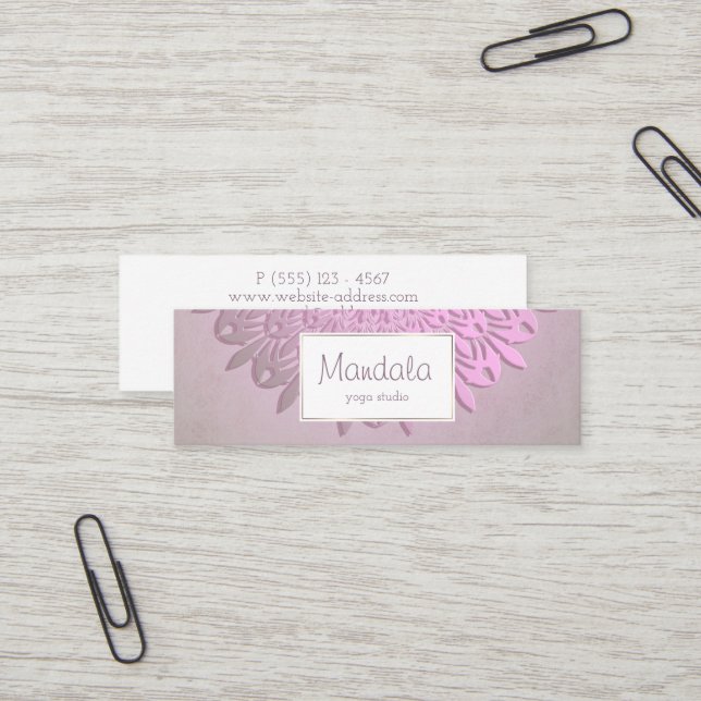 Ethnic gradient mandala mini business card (Front/Back In Situ)
