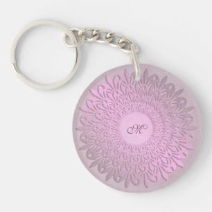 Ethnic gradient mandala. Monogram. Keychain