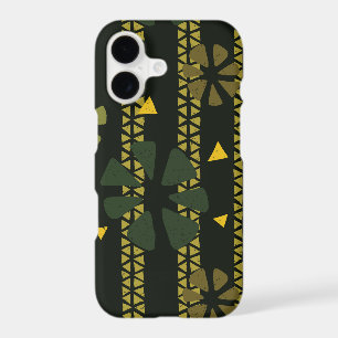 Ethnic Green Brown African Patterned