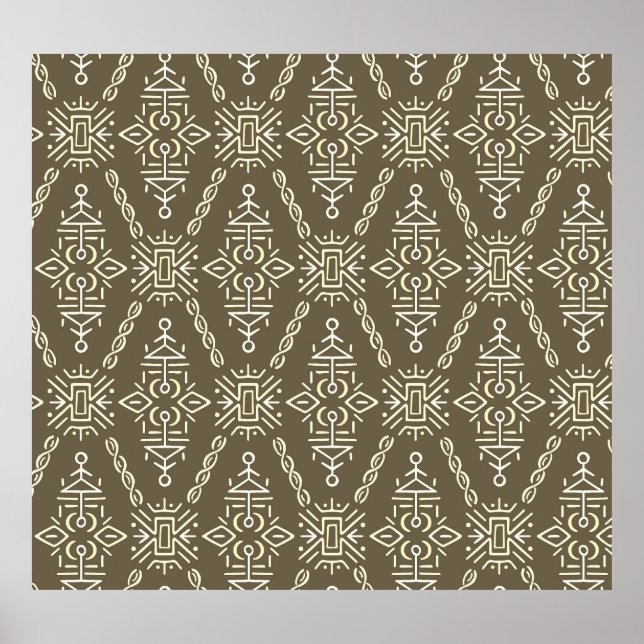 Ethnic Hand Drawn Boho Tile Poster (Front)