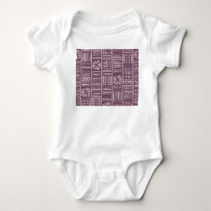 Ethnic hand drawn pattern: vintage style baby bodysuit