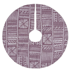 Ethnic hand drawn pattern: vintage style brushed polyester tree skirt